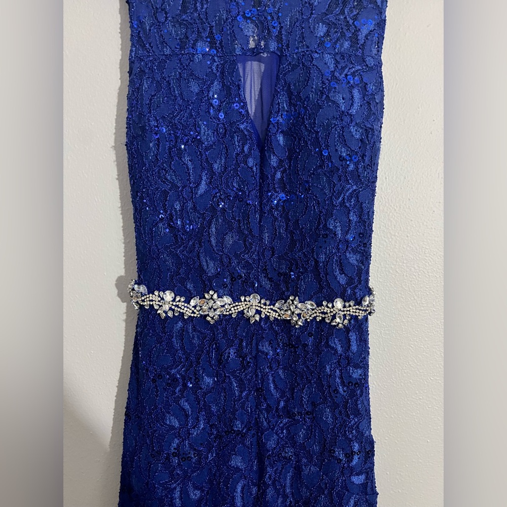 My Michelle Blue Maxi Dress with Silver Accents